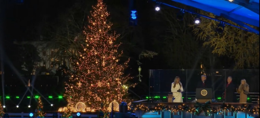 President Trump And First Lady Melania Lit The National Christmas Tree Right In Front Of The White House