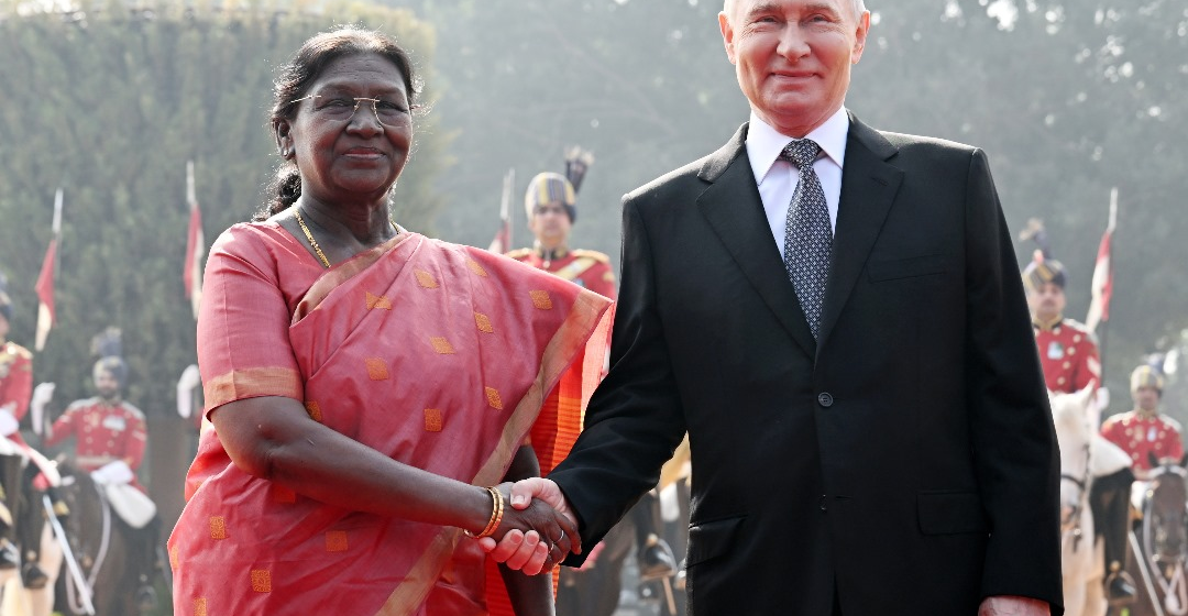Photo News: Indian President Droupadi Murmu Accords Ceremonial Welcome To Russian Vladimir Putin At Rashtrapati Bhavan.