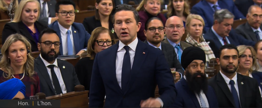 image “Canadians Deserve A Prime Minister Who Fights For Workers, Not Bailouts & Handouts To Corporate Insiders.” Leader Of Conservative Party, Pierre Poilievre Slams Mark Carney