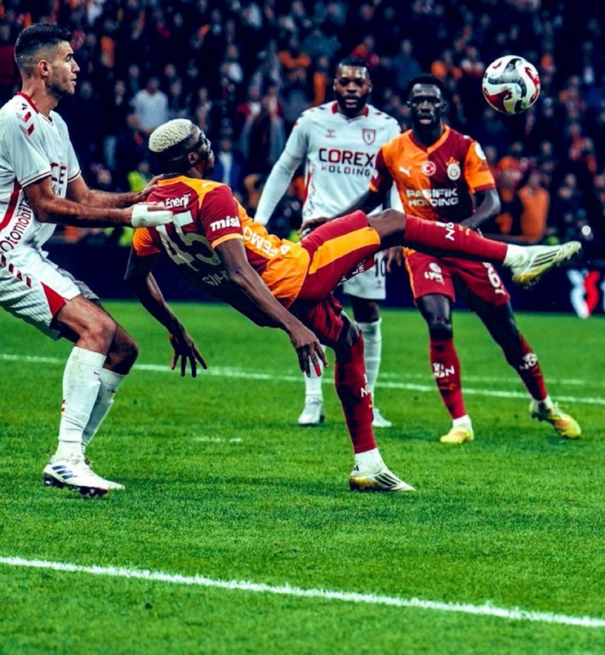 Galatasaray Describes Osimhen As “GOAL MACHINE” After Bicycle Kick Win In A 3-2 Match Against Samsunspor
