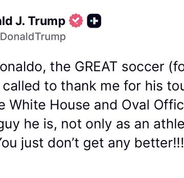 U.S President Trump On Al Nassr Captain Cristiano Ronaldo, Over His Visit To The White House