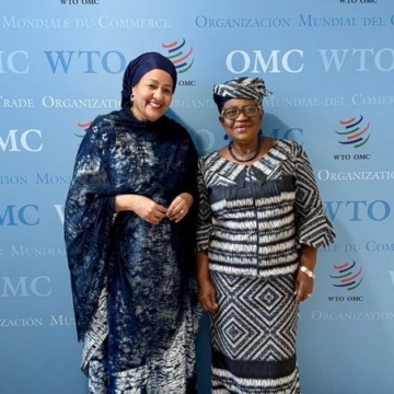 image Photo News: “Up Naija!”—WTO DG Dr. Ngozi Okonjo-Iweala Excitedly Welcome UN Deputy Secretary-General Amina Mohammed To Geneva
