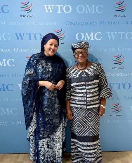 Photo News: “Up Naija!”—WTO DG Dr. Ngozi Okonjo-Iweala Excitedly Welcome UN Deputy Secretary-General Amina Mohammed To Geneva