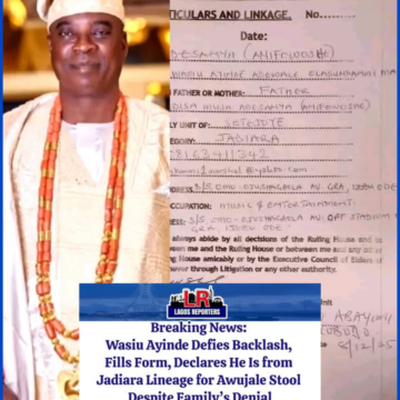 Breaking News: Wasiu Ayinde Defies Backlash, Fills Form, Declares He Is from Jadiara Lineage for Awujale Stool Despite Family’s Denial
