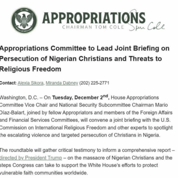 image “We Will Never Turn A Blind Eye To Our Brothers And Sisters In Christ Who Suffer For Their Faith”—US Committee To Lead Joint Briefing On Christians’ Persecution In Nigeria