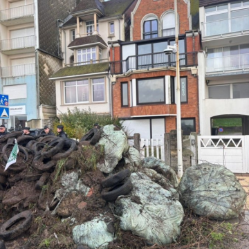 Photo News: French Farmers Dump Manure, Tires And Other Garbage Outside President Emmanuel Macron’s House In Touquet, Protesting Trade Deals And Cow Culls.