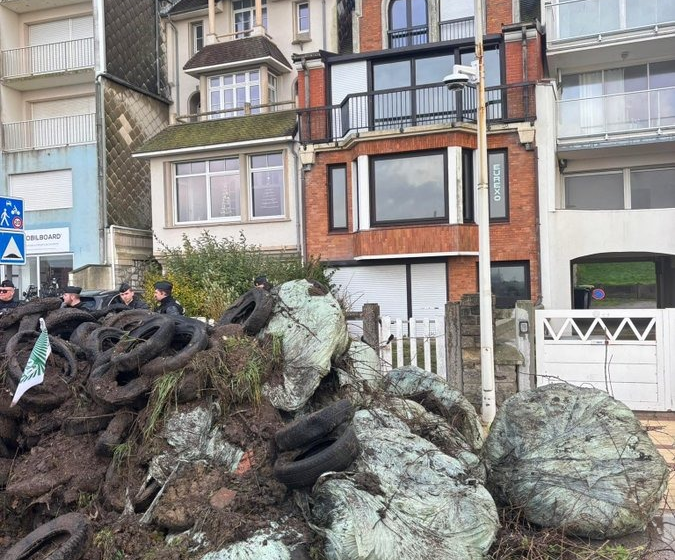 Photo News: French Farmers Dump Manure, Tires And Other Garbage Outside President Emmanuel Macron’s House In Touquet, Protesting Trade Deals And Cow Culls.