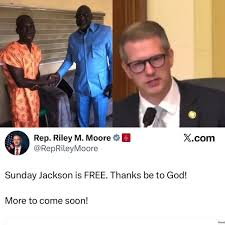 image US Congressman Moore Responds To The Release Of Sunday Jackson.