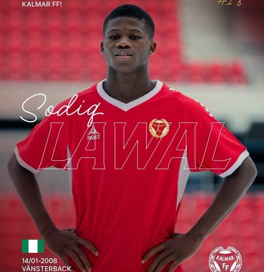 Swedish Club Kalmar FF, Signs A Four-Year Deal With 18-Year-Old Sodiq Lawal, A Nigerian Footballer Who Plays As A Left-Back