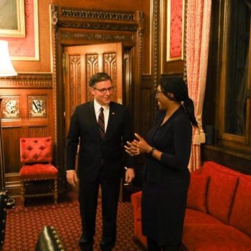 Conservative Leader Kemi Badenoch Echoes President Trump’s Sentiment Over Starmer Administration’s Plan To Hand Over The Chagos Islands To Mauritius, Meets With Speaker Johnson.