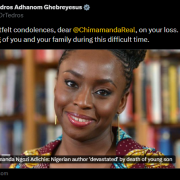 Screenshot (1006) WHO Director-General Tedros Adhanom Ghebreyesus Condoles With Nigerian Renowned Writer Chimamanda Ngozi Adichie Over The Loss Of One Of Her Twins