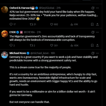 Nigerian Born Global Health Physician Living In Germany Dr. Baridueh Badon, Lists Benefits Attach To Tax Payment, Indians And Nigerians Complains Of Bad Governance In Comment Section.