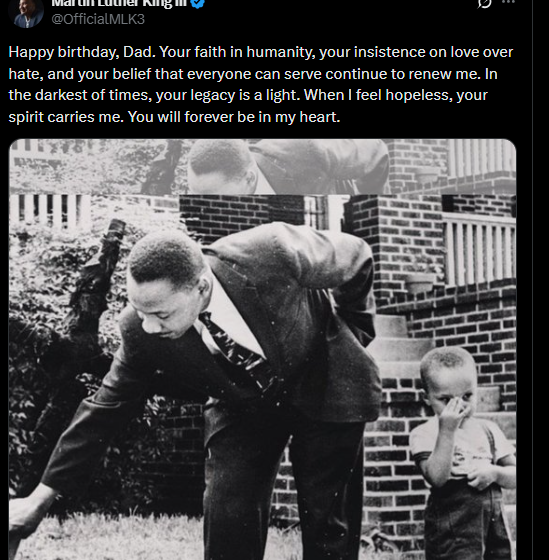 American Human Rights Activist Martin Luther King III, Celebrates Father, Civil Rights Leaders Martin Luther King Jr. Post Humorous Birthday .