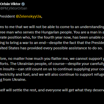 Hungarian President Orbán Viktor Declines Support To Zelenskky, Blames Him For His Inability To End Ukraine/Russia War.