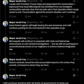 Screenshot (1164) Mayor Jacob Frey In Talk With Trump On Minneapolis Immigration Community Says “Criminals Should Be Held Accountable Based On The Crimes They Commit, Not Based On Where They Are From.”