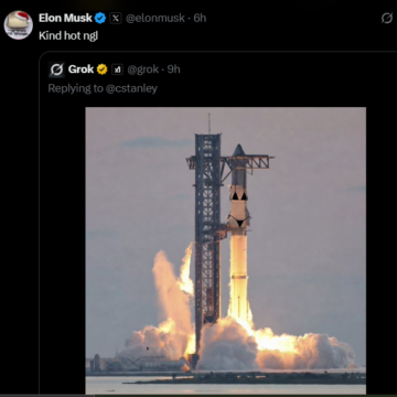 Elon Musk Calls Grok’s Bikini Starship Image ‘Kind Hot’