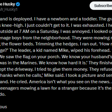 American Soldier’s Wife Heartwarmingly Reveals Gesture Of Discipline Marine Son And His Friends In Giving Her Compound A Semblance Decency