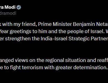 India And Israel Discusses Ways To Further Strengthen Strategic Partnership In The New Year, Modi Reveals