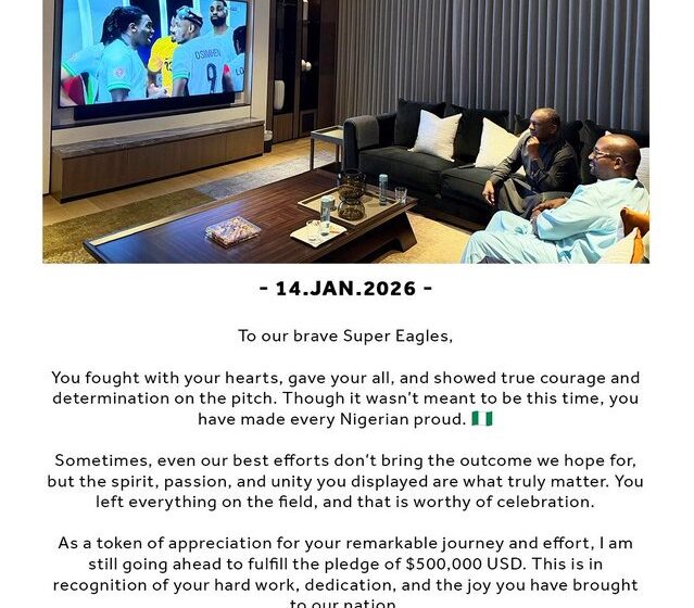 BUA CEO Abdul Samad Rabiu To Fulfill Pledge Of $500,000 USD To Super Eagles Team After Losing To Morocco Through Penalties In AFCON Match, In Recognition Of Their Dedication.