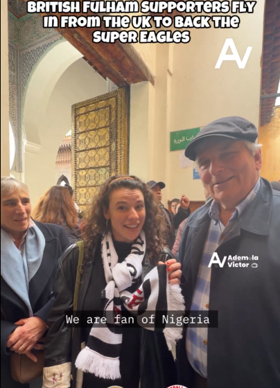 AFCON: “We Want To See Bassey, Iwobi And Chukwueze.”—British Fulham Fans Fly In From The UK To Throw Solidarity For Their Nigerian Players As They Faces Mozambique In Round Of 16