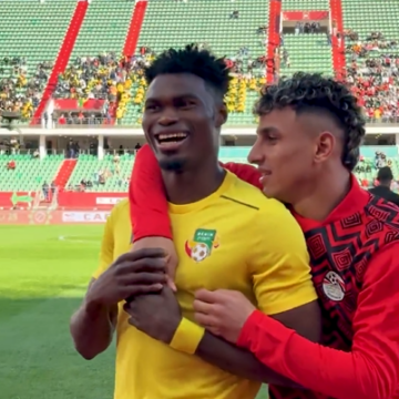 Football’s Spirit Of Camaraderie: Heartwarming Video Of Al Masry SC Teammates, Samadou Attidjikou And Ahmed Eid Hug, Despite Having To Meet At Opposing End On The Pitch