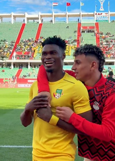 image Football’s Spirit Of Camaraderie: Heartwarming Video Of Al Masry SC Teammates, Samadou Attidjikou And Ahmed Eid Hug, Despite Having To Meet At Opposing End On The Pitch