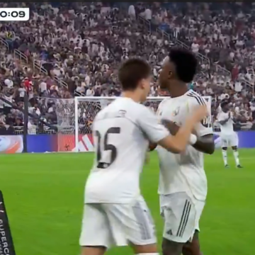 Vini Jr. Being Restrained By His Real Madrid Teammates On Thursday Night, After Atletico Manager Simeone Taunts The Brazilian During A Heated Supercopa De Espana Semi-Final.