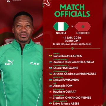 Ghanaian Referee Daniel Laryea Will Officiate Nigeria Vs Morocco Match On Wednesday, With Tom Abongile On VAR