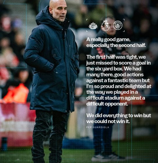 Manchester City Football Manager Pep Guardiola Reflects On New Year’s Match Against Sunderland That Ends Up In Draw