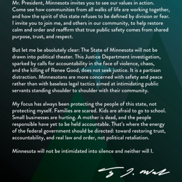 Minnesota Governor Tim Walz, Invites President Trump To Help The Community Restore Law And Order, Warns Against Political Theatre As He Calls For Accountability Amid Rising Violence In The State.