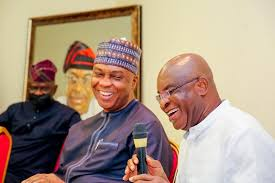 image Former Nigerian Senate President Bukola Saraki, Receives Most Decorated Footballer Kanu Nwankwo