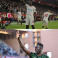Sport Photo Story: Akor Adams, Like He Did During AFCON, Pays Tribute To DR Congo’s Patrice Lumumba After Scoring Against Athletic Club To Celebrate.