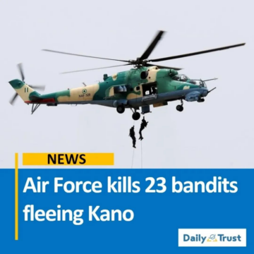 No fewer than 23 bandits were neutralised by the Nigerian Army Air Component while fleeing from Kano State into neighbouring Katsina State, following coordinated ground and air operations under Operation FANSAN YAMMA.