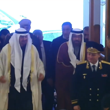 UAE President Mohammed bin Zayed Al Nahyan Arrives At The Kremlin To Meet Russian President Putin.