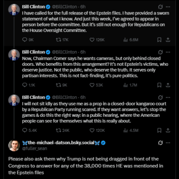 Former US President Bill Clinton Condemns Close Door Interview On Jeffery Epstein Case File, Calls For A Public Hearing, ‘Where The American People Can See For Themselves What This Is Really About.’