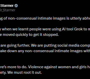 British Prime Minister Keir Starmer Declares Putting Social Media Companies On Notice To Take Down Any Non-Consensual Intimate Images Within 48 Hours.