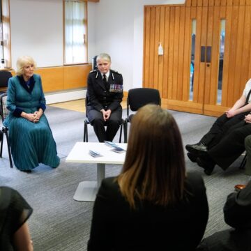 Queen Consort Of The United Kingdom Visits Headquarters Of Avon And Somerset Police To Hear About Their Work Tackling Domestic Abuse And Sexual Violence.
