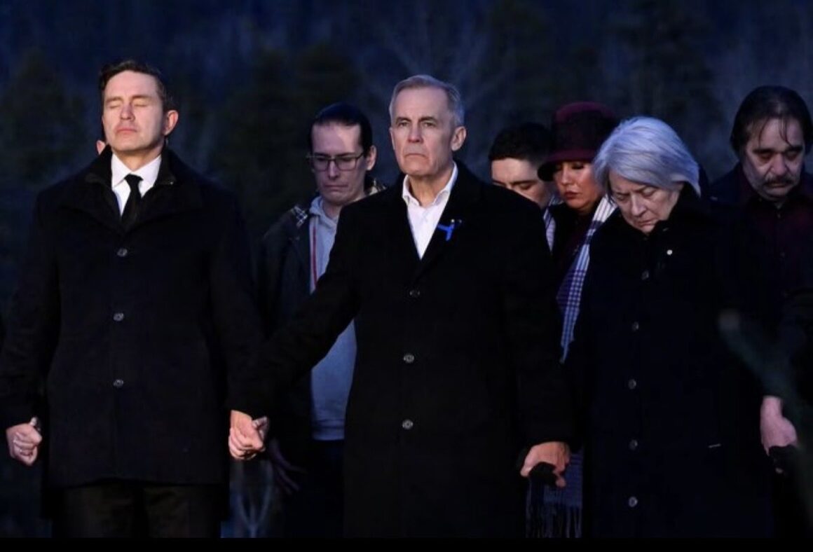 Photo News: Prime Minister Carney And Leader Of The Opposition Hold Hands To Grieve During A Memorial Service For The Victims In Tumbler Ridge  British Columbia.