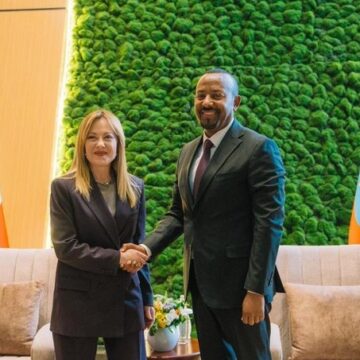Prime Minister Of The Federal Democratic Republic Of Ethiopia Abiy Ahmed Ali Receives Giorgia Meloni To Co-Host The Second Italy–Africa Summit.