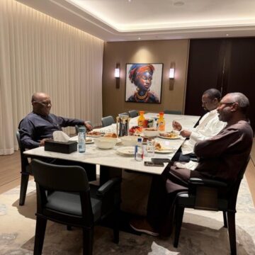 Photo News: BUA Group CEO Abdul Samad Rabiu Shares Iftar With Billionaire Businessman And Philanthropist Femi Otedola At His Residence In Dubai On The Third Of Ramadan.