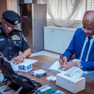 Photo News: Former IGP Kayode Egbetokun Signs The Handing Over Note To AIG Tunji Disu