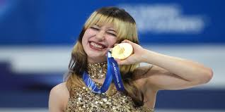 image Alysa Liu, First Member Of Team Usa To Win Gold In The Women’s Figure Skating Singles Since 2002, Receiving Her Medal On The Podium.