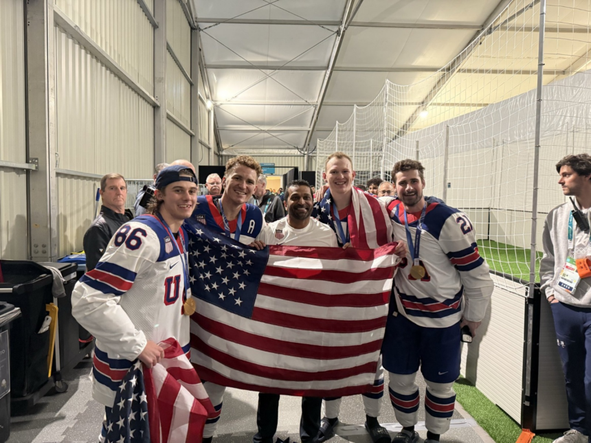 Team USA Invites FBI Director Kash Patel To Locker Room, After Winning First Men’s Hockey Olympic Gold Medal Defeating Team Canada To Celebrate Historic Moment .