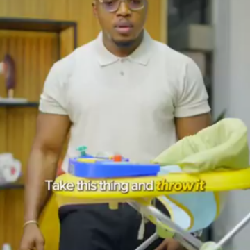 image Social Media Health Influencer, Aproko Doctor Shares How Baby Walker Impede Children From Walking, Advices Parents To Do Away With It.