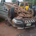 MOTHER AND SON MIRACULOUSLY ESCAPE FATALITY AS LEXUS SUV OVERTURNS REPEATEDLY AT NYSC BUS STOP ALONG LASU–ISHERI EXPRESSWAY.