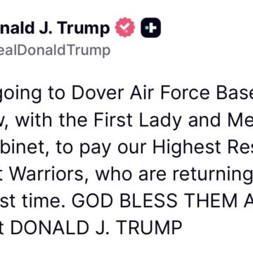 WhatsApp Image 2026-03-07 at 12.58.31 PM President Trump To Receive At Dover Air Force Base Tomorrow Six Soldiers Killed In Iranian Drone Strike On Kuwait Port.