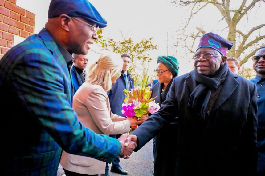 Photo News: Lagos State Governor Receives President Tinubu On His Arrival At The Fairmont Hotel In Windsor.