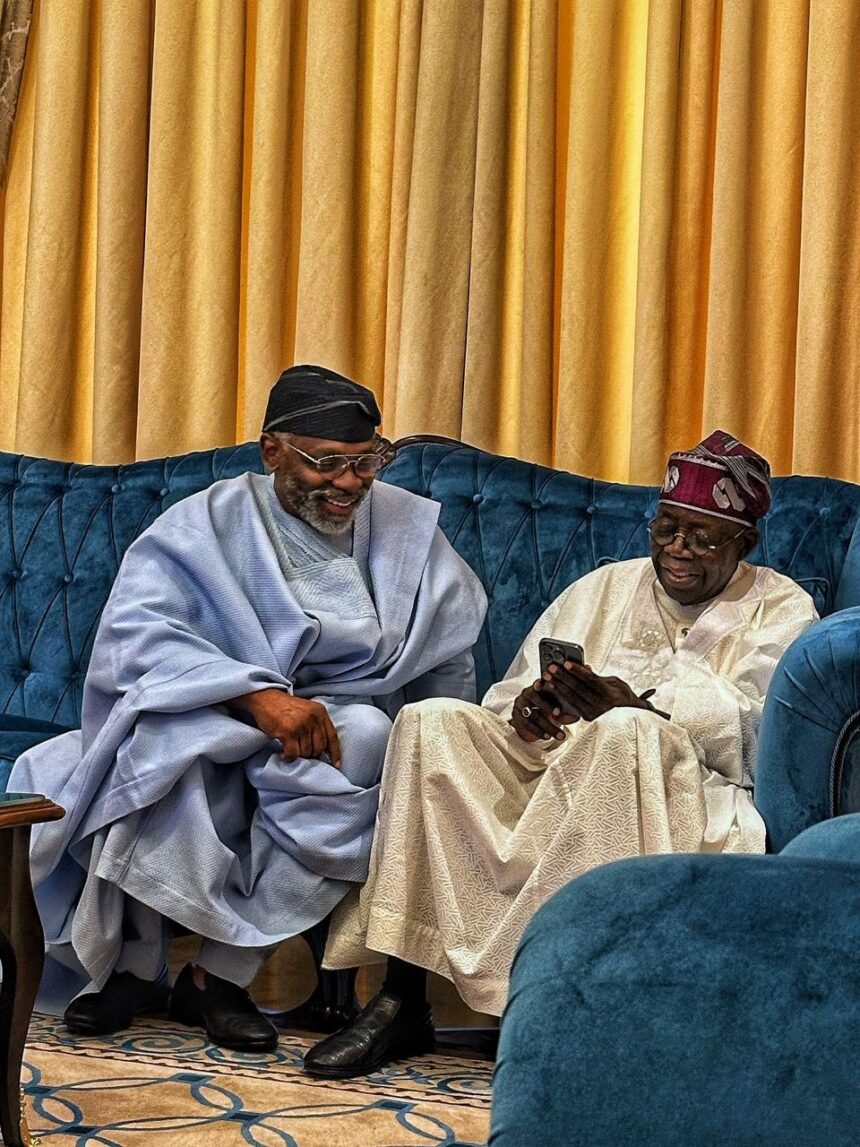 Photo News: President Tinubu And His Chief Of Staff, Femi Gbajabiamila, Reviewing Video Clips From The UK State Visit