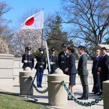 Photo News: Japanese Prime Minister At Arlington National Cemetery In Washington, D.C., Reaffirms Resolve For Peace.