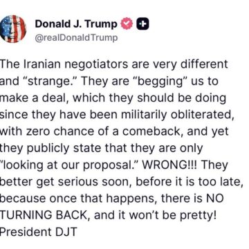 Trump Claims The Iranians ‘Are Begging Us To Make Deal,’ Says The Regime Has Been Obliterated.